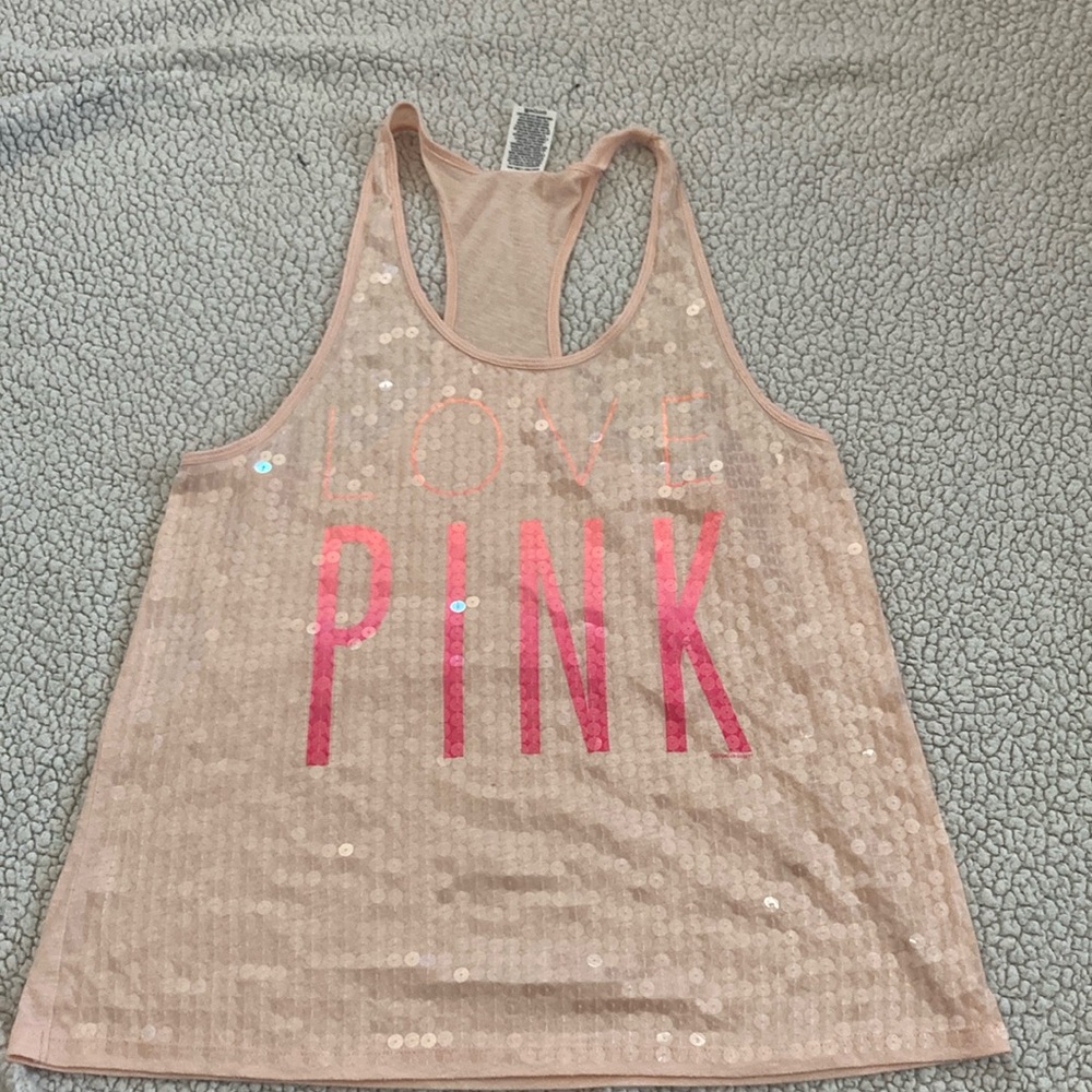 Razor back clear sequence tank top